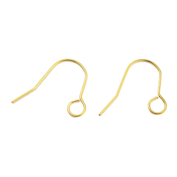 304 Stainless Steel Earring Hooks, Ear Wire with Horizontal Loop, Golden, 20 Gauge, 24x29x1mm, Hole: 5mm, Pin: 0.8mm