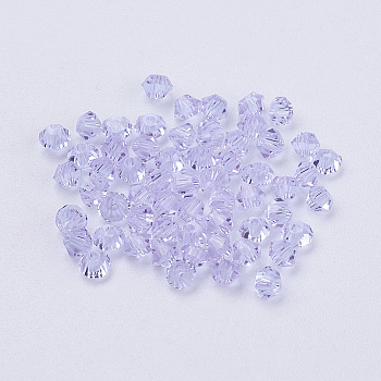 Imitation Austrian Crystal Beads, Grade AAA, Faceted, Bicone, Medium Purple, 3x3mm, Hole: 0.7~0.9mm