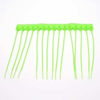 PP Plastic Tamper Seals, Disposable Self-Locking Tie, for Clothings Supplies, Green Yellow, 250x19.5x15.5mm, Hole: 3mm and 5mm