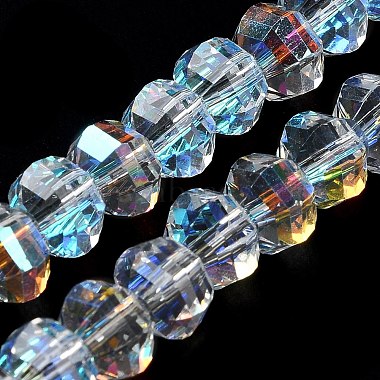 Transparent Electroplate Glass Beads Strands(GLAA-Q099-C01-13-1)-2