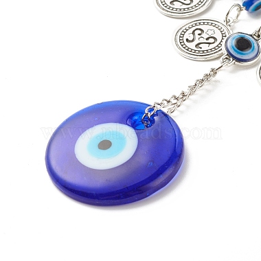 Glass Turkish Blue Evil Eye Pendant Decoration(HJEW-I008-01AS)-4