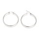 201 Stainless Steel Hoop Earrings(X-MAK-R018-40mm-S)-3