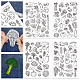 4 Sheets 11.6x8.2 Inch Stick and Stitch Embroidery Patterns(DIY-WH0455-051)-1