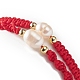 2 Uds. Juego de pulseras de cuentas trenzadas de perlas naturales de 2 estilos con cordón de nailon para mujer(BJEW-JB09141-01)-5