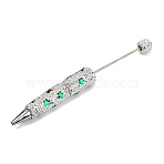 Polymer Clay Rhinestones Ball-Point Pen, Beadable Pen, with Iron Findings, for DIY Personalized Pen with Jewelry Beads, Star, Erinite, 145x15~16mm(OFST-D300-03P-A)