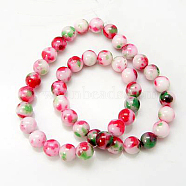 Natural Gemstone Beads Strands, Jade, Dyed, Round, Colorful, 10mm(G-G032-10mm-06)