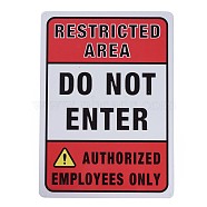 UV Protected & Waterproof Aluminum Warning Signs, Do Not Enter Authorized Employees Only Sign, Red, 350x250x1mm, Hole: 4mm(X-AJEW-WH0111-C02)