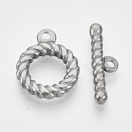 304 Stainless Steel Toggle Clasps, Stainless Steel Color, Ring: 19x15x3mm, Hole: 1.8mm, inner: 15mm, bar: 21.5x7x3mm, Hole: 1.8mm.(STAS-N087-04)
