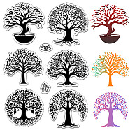 Custom PVC Plastic Clear Stamps, for DIY Scrapbooking, Photo Album Decorative, Cards Making, Stamp Sheets, Film Frame, Tree, 160x110x3mm(DIY-WH0439-0446)