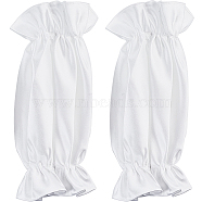 Satin Arm Sleeves for Women, White, 299x160x11mm(AJEW-WH20001-36B)