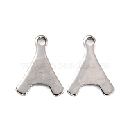 201 Stainless Steel Charms, Eiffel Tower, Stainless Steel Color, 11x8.5x0.8mm, Hole: 1.2mm(STAS-K217-61)