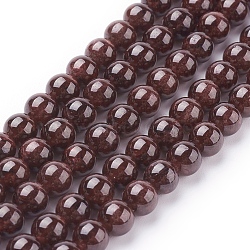 Gemstone Beads Strands, Natural Garnet, Round, Dark Red, 6mm, Hole: 0.5mm, about 32pcs/strand, 8.5 inch(X-G-G099-6mm-36)