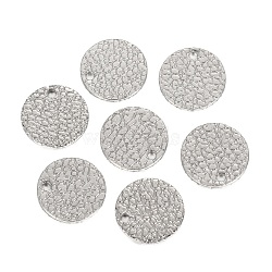 304 Stainless Steel Charms, Textured, Laser Cut, Flat Round, Stainless Steel Color, 12x1mm, Hole: 1.4mm(STAS-I157-08B-P)