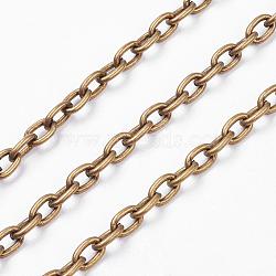 Iron Cable Chains, Unwelded, with Spool, Oval, Antique Bronze Color, 9x5.5x1.5mm, about 164.04 Feet(50m)/roll(CHT021Y-AB)