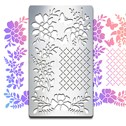 Retro Stainless Steel Metal Cutting Dies Stencils, for DIY Scrapbooking/Photo Album, Decorative Embossing DIY Paper Card, Matte Stainless Steel Color, Flower, 177x101x0.5mm(DIY-WH0242-281)
