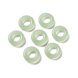 Glass Linking Rings, Imitation Jade, Round Ring, Honeydew, 16x4mm, Inner Diameter: 7.8mm(GLAA-M043-03A-01)