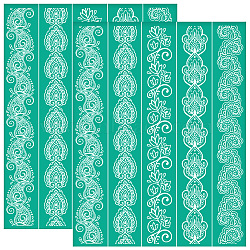 Self-Adhesive Silk Screen Printing Stencils, for Painting on Wood, DIY Decoration T-Shirt Fabric, Turquoise, Mixed Shapes, 220x280mm(DIY-WH0531-016)