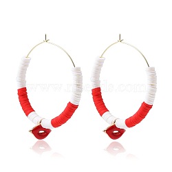 Colorful Clay Hoop Earrings(JF2291-4)