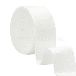 10 Yards Nylon with Spandex Ultra Wide Thick Flat Elastic Band, Webbing Garment Sewing Accessories, White, 50~52mm(OCOR-WH0089-26B)