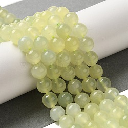 Natural New Jade Round Beads Strands, 8mm, Hole: 1mm, about 48pcs/strands, 15.5 inch(G-L348-01-8mm)