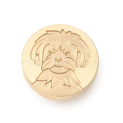 Golden Tone Wax Seal Brass Stamp Heads, for Wax Seal Stamp, Pet Series, Dog, 25x14mm, Hole: 7mm(AJEW-U008-03G-17)