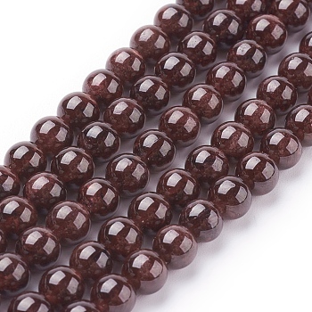 Gemstone Beads Strands, Natural Garnet, Round, Dark Red, 6mm, Hole: 0.5mm, about 32pcs/strand, 8.5 inch