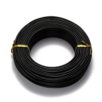 Round Aluminum Wire, Flexible Craft Wire, for Beading Jewelry Doll Craft Making, Black, 12 Gauge, 2.0mm, 55m/500g(180.4 Feet/500g)