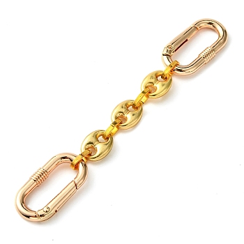 Alloy Coffee Chain Link Purse Strap Extenders, with Spring Gate Rings, Golden, 12.1cm