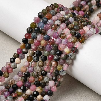 Natural Tourmaline Beads Strands, Round, 4.25mm, Hole: 0.5mm, about 84pcs/strand, 14.96''(38cm)
