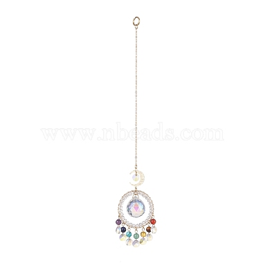 Natural Gemstone Bead Pendant Decorations(HJEW-TA00014)-2