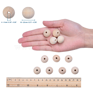 Perles en bois naturel non fini(WOOD-Q008-20mm-LF)-3