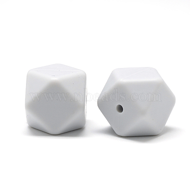 14mm LightGrey Cube Silicone Beads