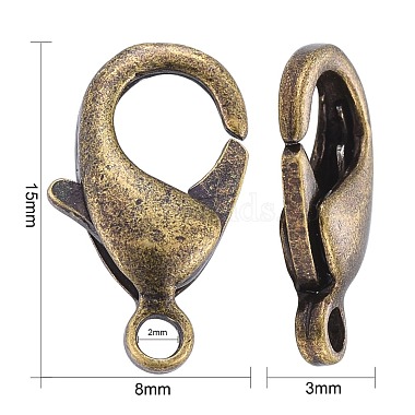 Bronce antiguo broches pinza de langosta latón(X-KK-903-AB-NF)-4
