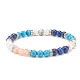 Natural & Synthetic Mixed Gemstone Round Beaded Stretch Bracelet for Women (BJEW-JB08336)-4