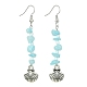 Natural White Jade(Dyed) Chips Dangle Earrings(EJEW-JE05578)-4