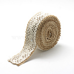 3 Rolls Burlap Ribbon, Hessian Ribbon, Jute Ribbon, with Cotton Ribbons, for Jewelry Making, Tan, 1 inch(25mm), about 2.19 Yards(2m)/roll(OCOR-DJ0001-07)