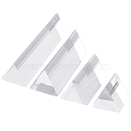 1 Set Acrylic Display Stands, Triangular Prism, Clear, 25~99.5x25x22mm, 4pcs/set(DJEW-FH0001-13)