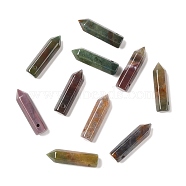 Natural Indian Agate Pointed Pendants, Faceted, Bullet, 30~33x8~9mm, Hole: 1.4~1.6mm(G-D460-01B)