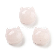 Natural Rose Quartz Beads, Cat Head Shape, 14.5~16.5x13~15.5x7.5~10mm, Hole: 1.2~1.6mm(G-H007-03F)