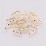 Brass Tube Beads, Nickel Free, Real 18K Gold Plated, 8.5x1.5mm, Hole: 1mm(X-KK-R058-032G)