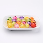 Transparent Acrylic Beads, Bead in Bead, Faceted, Round, Mixed Color, 15mm, Hole: 2mm(X-TACR-S113-15mm-M)