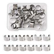 Kissitty 36Pcs 6 Style 304 Stainless Steel Cuff Earring Findings, with Holes, Star & Word Pattern, Stainless Steel Color, 10~12x9~10x6~7mm, Hole: 0.8~0.9mm, 6Pcs/style(STAS-KS0001-18)
