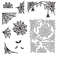 Halloween Carbon Steel Cutting Dies Stencils, for DIY Scrapbooking, Photo Album, Decorative Embossing Paper Card, Stainless Steel Color, Spider Web Pattern, 139x108x0.8mm(DIY-WH0309-1183)
