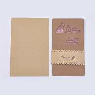 Kraft Paper Greeting Cards and Kraft Paper Envelopes, Hollow Out, Train Pattern, Pearl Pink, 18x10cm, Envelopes: 18.5x11.7cm(DIY-K007-02E)