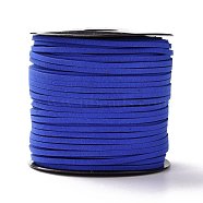 Eco-Friendly Faux Suede Cord, Faux Suede Lace, Blue, 3.0x1.4mm, about 90m/roll(LW-R007-3.0mm-1146)