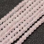 Natural Rose Quartz Beads Strands, Faceted, Rondelle, 3x2mm, Hole: 0.5~0.6mm, about 129~173pcs/strand, 15.5 inch(39.5cm)(G-F460-10)