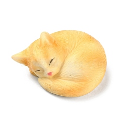 Resin Cat Display Decorations, for Desktop Car Decoration, Orange, 27x36x18.5mm(DJEW-O003-01A)