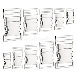 10Pcs 5 Styles Alloy Side Release Buckles, for Backpack, Waist Pack, Platinum, 23~53x12.5~36x4~8mm, Hole: 10.2~30x1.5~5mm, 2pcs/style(FIND-OC0003-09)