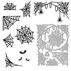Halloween Carbon Steel Cutting Dies Stencils, for DIY Scrapbooking, Photo Album, Decorative Embossing Paper Card, Stainless Steel Color, Spider Web Pattern, 139x108x0.8mm(DIY-WH0309-1183)