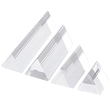 1 Set Acrylic Display Stands, Triangular Prism, Clear, 25~99.5x25x22mm, 4pcs/set